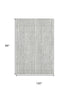 8' X 10' Gray And Silver Striped Washable Area Rug With UV Protection