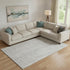 8' X 10' Gray And Silver Striped Washable Area Rug With UV Protection