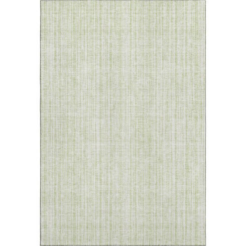5' X 8' Mint Green And Ivory Striped Washable Area Rug With UV Protection