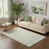 5' X 8' Mint Green And Ivory Striped Washable Area Rug With UV Protection