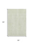 5' X 8' Mint Green And Ivory Striped Washable Area Rug With UV Protection