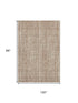 8' X 10' Rust And Beige Striped Washable Area Rug With UV Protection