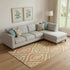 9' X 12' Orange Green And Ivory Diamond Washable Area Rug With UV Protection