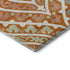 9' X 12' Orange Green And Ivory Diamond Washable Area Rug With UV Protection