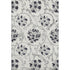 5' X 8' Black And Ivory Floral Washable Area Rug With UV Protection