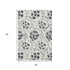 5' X 8' Black And Ivory Floral Washable Area Rug With UV Protection