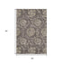 5' X 8' Brown Beige And Taupe Floral Washable Area Rug With UV Protection