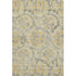 5' X 8' Gold Gray And Silver Floral Washable Area Rug With UV Protection
