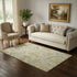 5' X 8' Gold Gray And Silver Floral Washable Area Rug With UV Protection