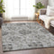 8' X 10' Gray And Taupe Floral Washable Area Rug With UV Protection