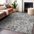 8' X 10' Gray And Taupe Floral Washable Area Rug With UV Protection