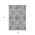 8' X 10' Gray And Taupe Floral Washable Area Rug With UV Protection