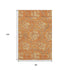 8' X 10' Orange Gray And Beige Floral Washable Area Rug With UV Protection