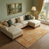 8' X 10' Orange Gray And Beige Floral Washable Area Rug With UV Protection