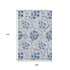 9' X 12' Sky Blue Gray And Silver Floral Washable Area Rug With UV Protection