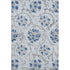 9' X 12' Sky Blue Gray And Silver Floral Washable Area Rug With UV Protection