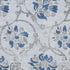 9' X 12' Sky Blue Gray And Silver Floral Washable Area Rug With UV Protection