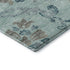 8' Teal And Gray Floral Washable Round Rug With UV Protection