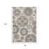 8' X 10' Beige Gray And Brown Medallion Washable Area Rug With UV Protection