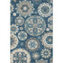 5' X 8' Blue Ivory And Beige Medallion Washable Area Rug With UV Protection