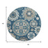 8' Blue Ivory And Beige Medallion Washable Round Rug With UV Protection