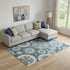 8' X 10' Blue Ivory And Beige Medallion Washable Area Rug With UV Protection