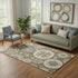 5' X 8' Brown Gray And Beige Medallion Washable Area Rug With UV Protection