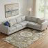 9' X 12' Brown Gray And Beige Medallion Washable Area Rug With UV Protection