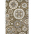 9' X 12' Brown Gray And Beige Medallion Washable Area Rug With UV Protection