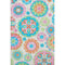 8' X 10' White Orange And Teal Medallion Washable Area Rug With UV Protection