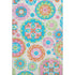 8' X 10' White Orange And Teal Medallion Washable Area Rug With UV Protection