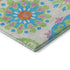 8' X 10' White Orange And Teal Medallion Washable Area Rug With UV Protection