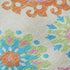 8' X 10' White Orange And Teal Medallion Washable Area Rug With UV Protection