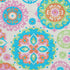 8' X 10' White Orange And Teal Medallion Washable Area Rug With UV Protection