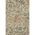 5' X 8' Beige Gold And Brown Floral Washable Area Rug With UV Protection
