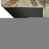 8' Beige Gold And Brown Floral Washable Round Rug With UV Protection
