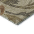 8' Beige Gold And Brown Floral Washable Round Rug With UV Protection