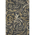 5' X 8' Black Gold And Beige Floral Washable Area Rug With UV Protection
