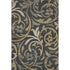8' X 10' Black Gold And Beige Floral Washable Area Rug With UV Protection