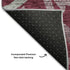 5' X 8' Burgundy Gray And Silver Floral Washable Area Rug With UV Protection
