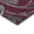 5' X 8' Burgundy Gray And Silver Floral Washable Area Rug With UV Protection