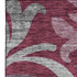 5' X 8' Burgundy Gray And Silver Floral Washable Area Rug With UV Protection