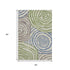 5' X 8' Beige Green And Blue Abstract Washable Area Rug With UV Protection