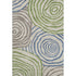 5' X 8' Beige Green And Blue Abstract Washable Area Rug With UV Protection