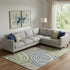 8' X 10' Beige Green And Blue Abstract Washable Area Rug With UV Protection