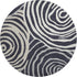 8' Black Ivory And Gray Abstract Washable Round Rug With UV Protection