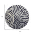 8' Black Ivory And Gray Abstract Washable Round Rug With UV Protection