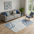 5' X 8' Blue And Ivory Abstract Washable Area Rug With UV Protection