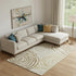 8' X 10' Gold Ivory And Brown Abstract Washable Area Rug With UV Protection