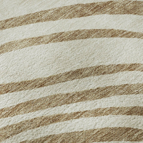 8' X 10' Gold Ivory And Brown Abstract Washable Area Rug With UV Protection